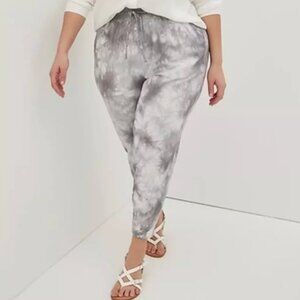 Tie Dye Relaxed Fit Stretch Challis Jogger (Grey)
